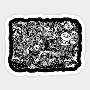 Halloween Monster Doodle Sticker